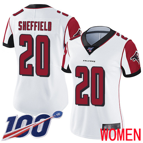 Atlanta Falcons Limited White Women Kendall Sheffield Road Jersey NFL Football #20 100th Season Vapor Untouchable